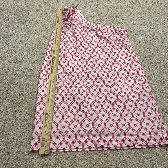 NWT J Crew One Shoulder Eyelet Mini Dress Sz 12 Pink White Boho Preppy Summer - Picture 6 of 8